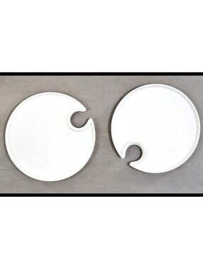 Pottery Barn Great White Mingling Appetizer Plates Set Of 2 White Ceramic